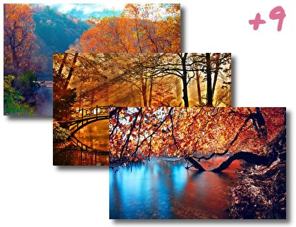 Autumn Leaning In The River theme pack