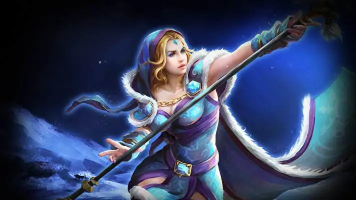 Křišťálová Panna Dota 2 motiv pro Windows 10 Obrázek prezentace 1