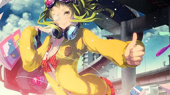 Gumi Vocaloid motiv pro Windows 10 Obrázek prezentace 2