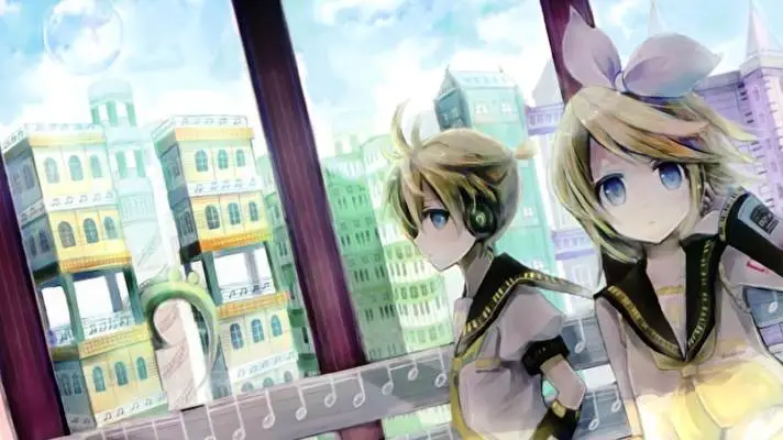 Len Kagamine Vocaloid motiv pro Windows 10 Obrázek prezentace 2