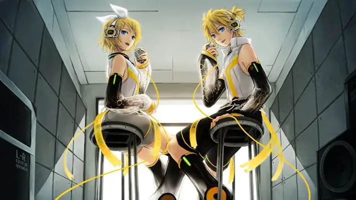 Len Kagamine Vocaloid motiv pro Windows 10 Obrázek prezentace 3