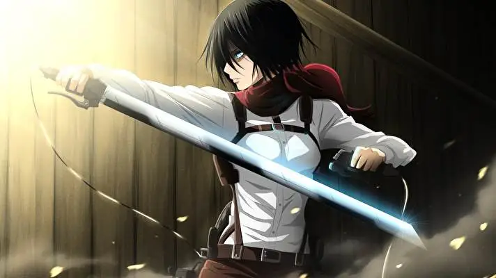 Mikasa Ackerman motiv pro Windows 10 Obrázek prezentace 5