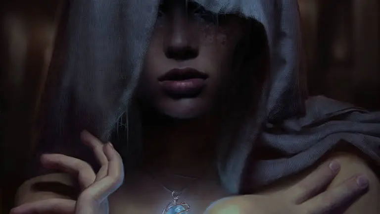 Tajemná Dívka motiv pro Windows 10 Obrázek prezentace 2