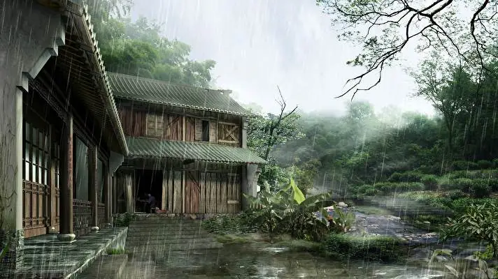 Deszczowa Natura motyw dla Windows 10 Obraz pokazu slajdów 3