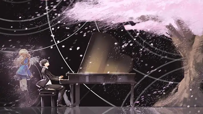 Shigatsu Wa Kimi No Uso téma Windows 10-hez Diavetítés kép 1