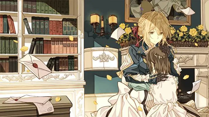 Fialová Evergarden motiv pro Windows 10 Obrázek prezentace 1