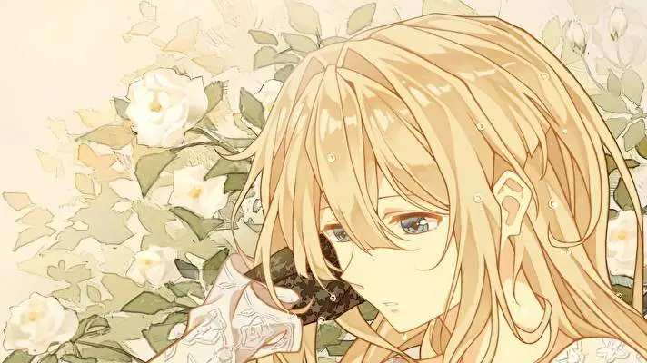 Fialová Evergarden motiv pro Windows 10 Obrázek prezentace 2