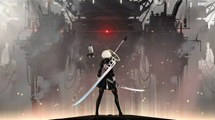 Yorha 2b motiv pro Windows 10 Obrázek prezentace 2