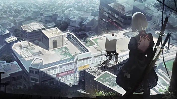 Yorha 2b motiv pro Windows 10 Obrázek prezentace 3