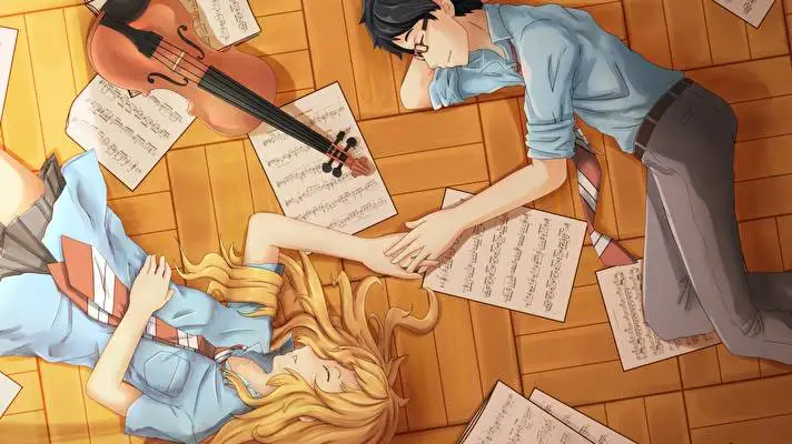 Tvá lež v dubnu motiv pro Windows 10 Obrázek prezentace 5