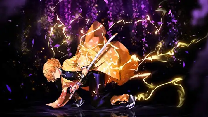 Zenitsu Agatsuma motiv pro Windows 10 Obrázek prezentace 1