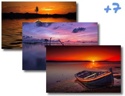 Boats In Sunset theme for Windows 10