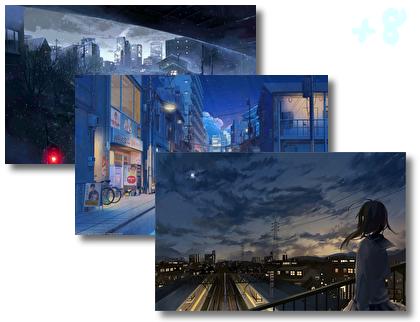 Night Scenery Anime theme pack